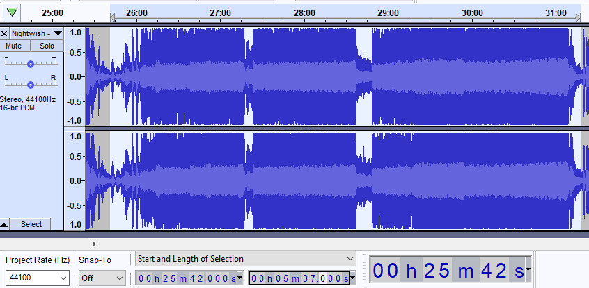 audacity view of flac
